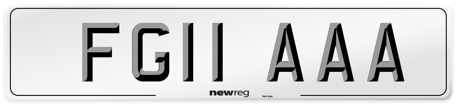 FG11 AAA Number Plate from New Reg